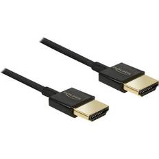 DeLock HDMI-kablar - Standard HDMI-Standard HDMI - Vita DeLock Slim Premium HDMI - HDMI 1.5m