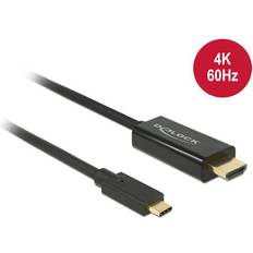 DeLock HDMI-kablar - Svarta - USB C-HDMI DeLock USB C-HDMI 1m