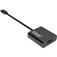 Rund - Standard HDMI-Standard HDMI - USB-kabel Kablar Club 3D USB C 3.1 - HDMI 2.0 M-F 0.2m
