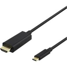 Deltaco HDMI-kablar - Svarta - USB C-HDMI Deltaco USB C-HDMI 3m