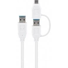 Goobay USB A-USB C - USB-kabel - Vita Kablar Goobay USB A-USB C/USB A 3.0 0.5m