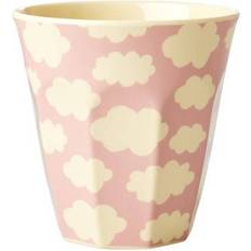 Rice Gula Barn- & Babytillbehör Rice Melamine Cup with Cloud Print Medium