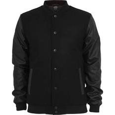 Urban Classics Herr - Jeansjackor - Svarta Ytterkläder Urban Classics Old School College Jacket - Black/Black