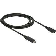DeLock Svarta - USB C-USB C - USB-kabel Kablar DeLock SuperSpeed USB C-USB C 3.1 (Gen.1) M-F 2m
