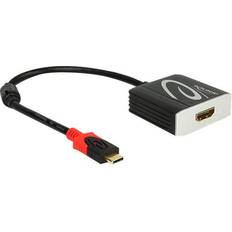 DeLock HDMI-kablar - Svarta - USB C-HDMI DeLock USB C-HDMI M-F 0.2m
