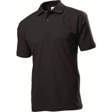 Herr - Viskos Pikétröjor Stedman Short Sleeve Polo Shirt - Black Opal