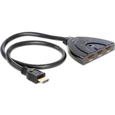 DeLock HDMI-kablar - Standard HDMI-Standard HDMI DeLock Bi-directional 4K HDMI-3HDMI M-F 0.6m