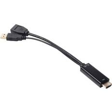 Rund - Standard HDMI-Standard HDMI - USB-kabel Kablar Club 3D HDMI/USB A-DisplayPort M-F 0.2m