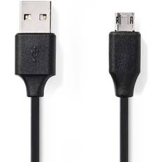 Röda - USB A-USB Micro-B - USB-kabel Kablar Nedis Reversible USB A-USB Micro-B 2.0 1m