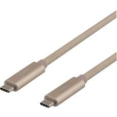 Guld - USB C-USB C - USB-kabel Kablar Deltaco USBC-1422M USB C-USB C 3.1 Gen.2 1m