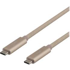 Silver - USB C-USB C - USB-kabel Kablar Deltaco USB C - USB C 3.1 Gen 2 M-M 0.5m