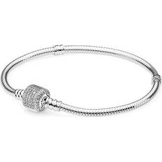Pandora Dam - Silver Armband Pandora Moments Bracelet - Silver/Transparent