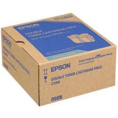 Epson Cyan Tonerkassetter Epson S050608 2-pack (Cyan)