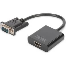 Standard HDMI-Standard HDMI - USB-kabel Kablar Digitus VGA-HDMI/3.5mm/USB B Micro M-F 0.2m