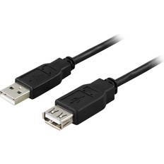 Rund - USB A-USB A - USB-kabel Kablar Deltaco USB A - USB A M-F 3m