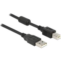 DeLock 2.0 - USB A-USB B - USB-kabel Kablar DeLock 83566 USB A-USB B 2.0 Ferrite 1m
