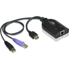 HDMI-kablar - Lila Aten RJ45-2USB A/HDMI M-F