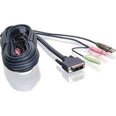 IOGEAR USB-kabel Kablar IOGEAR USB A/2x3.5mm/DVI SIngle Link-USB B/2x3.5mm/DVI SIngle Link 1.8m