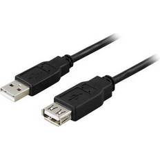 Deltaco Svarta - USB A-USB A - USB-kabel Kablar Deltaco USB A - USB A M-F 2.0 0.5m