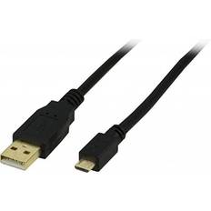 USB A-USB Micro-B - USB-kabel Kablar Deltaco Gold USB A - USB Micro-B 2.0 2m