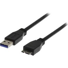 Rund - USB A-USB Micro-B - USB-kabel Kablar Deltaco USB A - USB Micro-B 3.0 1m