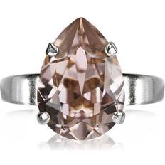 Caroline Svedbom Ringar Caroline Svedbom Mini Drop Rhodium Plated Ring w. Vintage Rose Swarovski Crystals