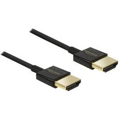 DeLock HDMI-kablar - Standard HDMI-Standard HDMI - Vita DeLock Slim Premium HDMI - HDMI 1m