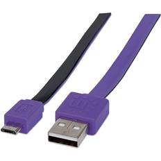 Gröna - USB A-USB Micro-B - USB-kabel Kablar Manhattan Flat USB A - USB Micro-B 2.0 1m