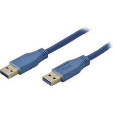Deltaco Hane - Hane - USB A-USB A - USB-kabel Kablar Deltaco Gold USB A - USB A 3.0 1m