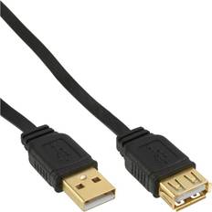 Platt - USB A-USB A - USB-kabel Kablar InLine Flat USB A-USB A M-F 2.0 5m
