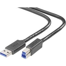 Belkin Svarta - USB A-USB B - USB-kabel Kablar Belkin SuperSpeed F3U159 USB A - USB B 3.0 0.9m