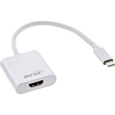 3.1 - HDMI-kablar InLine USB C-HDMI M-F 0.2m