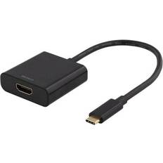 Deltaco HDMI-kablar - Svarta - USB C-HDMI Deltaco USB C-HDMI M-F 0.2m