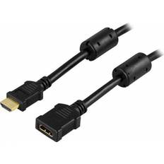 HDMI-kablar - Standard HDMI-Standard HDMI - Svarta Deltaco HDMI - HDMI M-F 5m