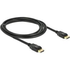 DeLock DisplayPort-DisplayPort - DisplayPort-kablar - Svarta DeLock DisplayPort - DisplayPort (with latches.without pin-20) 2m
