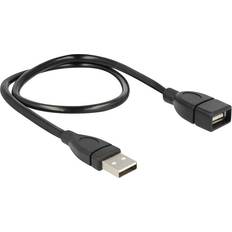 DeLock Svarta - USB A-USB A - USB-kabel Kablar DeLock ShapeCable USB A - USB A M-F 2.0 0.5m