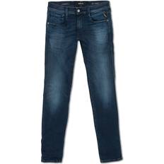 Replay Blåa - Herr - W32 Byxor & Shorts Replay Anbass Hyperflex Re-Used Jeans - Dark Blue