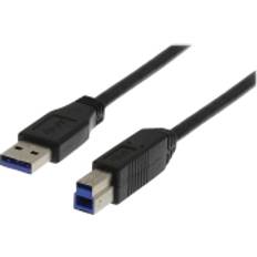 USB A-USB B - USB-kabel Kablar Deltaco USB A - USB B 3.0 2m