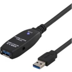 3.0 - USB A-USB A - USB-kabel Kablar Deltaco Prime Active USB A - USB A M-F 3.0 3m