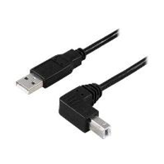 Deltaco Svarta - USB A-USB B - USB-kabel Kablar Deltaco USB A - USB B (angled) 2.0 1m