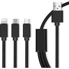 Maxlife USB A-Lightning/USB B Micro/USB C 1m