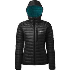 14 - Dam - XS Jackor Rab Women's Microlight Alpine Jacket - Black/Seaglass