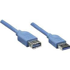 Guld - USB A-USB A - USB-kabel Kablar Manhattan SuperSpeed USB A - USB A M-F 3.0 2m