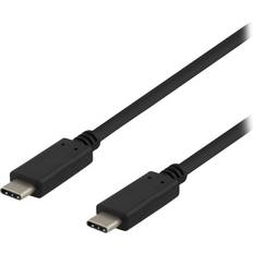 Deltaco USB C-USB C - USB-kabel Kablar Deltaco 5A USB C - USB C 3.1 (Gen.2) M-M 1m