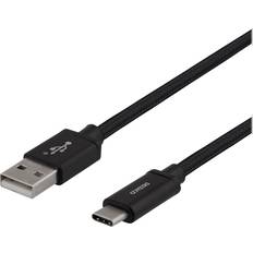 Deltaco Rund - USB A-USB C - USB-kabel Kablar Deltaco 3A USB A-USB C 2.0 2m