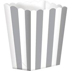 Amscan Popcorn Box Silver/White 5-pack