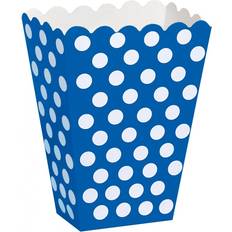 Blåa Popcornbägare Unique Party Popcorn Box Blue/White 8-pack