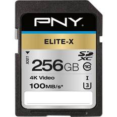 PNY 256 GB Minneskort PNY Elite-X SDXC Class 10 UHS-I U3 100MB/s 256GB