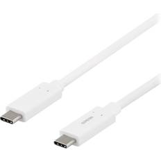 Deltaco USB C-USB C - USB-kabel - Vita Kablar Deltaco 3A 60W USB C-USB C 3.1 (Gen.2) 1m