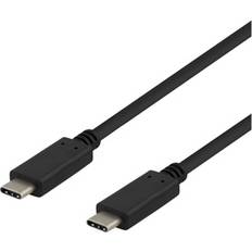 USB C-USB C - USB-kabel Kablar Deltaco 3A 60W USB C-USB C 3.1 (Gen.2) 0.5m